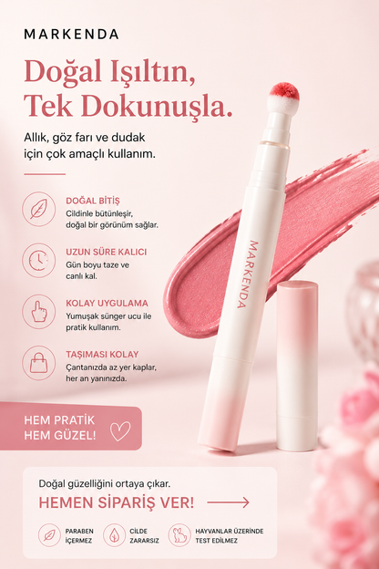 3'ü 1 Arada Makyaj Kalemi Allık, Dudak ve Göz Farı